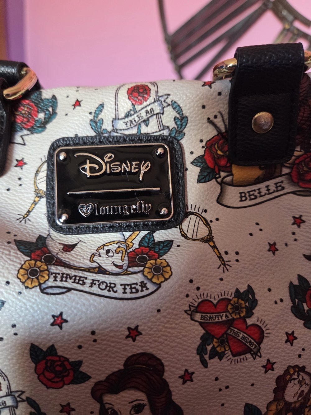 Loungefly Belle Tattoo Print Women's Satchel - White